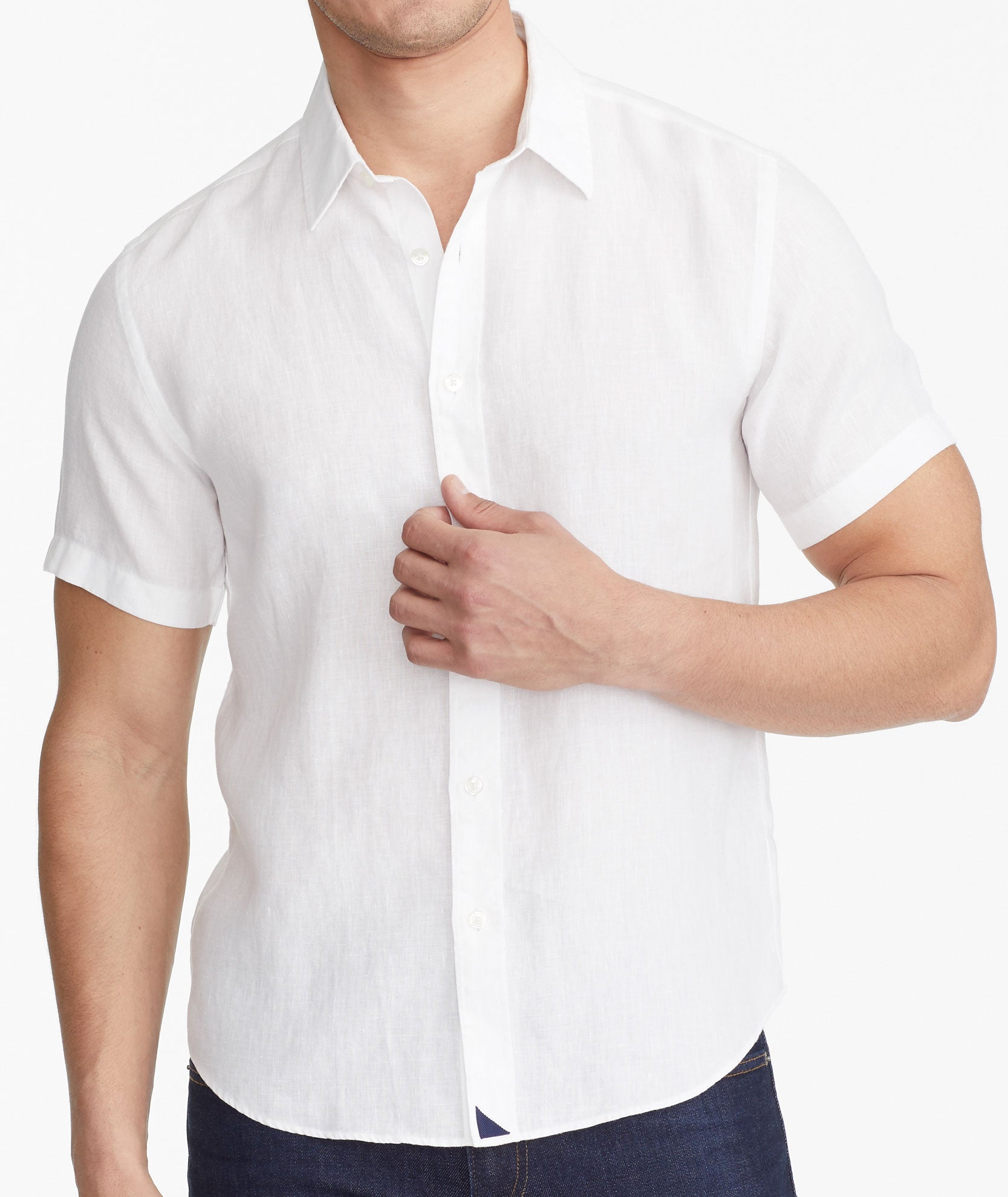 Untuckit Men s Wrinkle Resistant Linen Short Sleeve Shirt