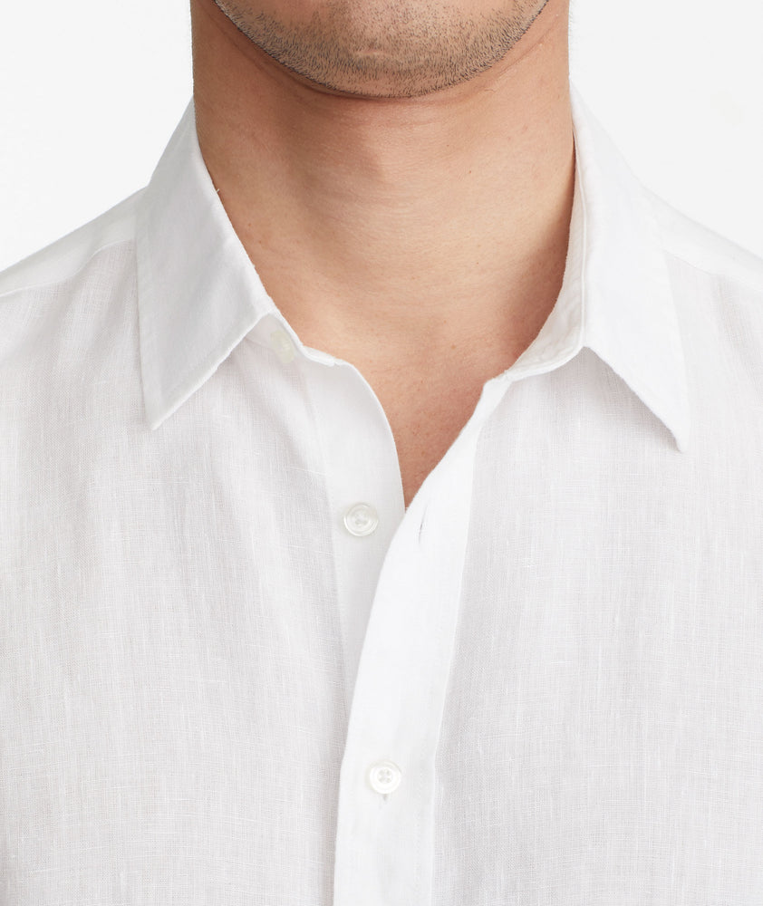 Wrinkle-Resistant Short-Sleeve Linen Calvano Shirt - FINAL SALE