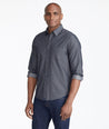 Model wearing a Grey Classic Chambray Shirt
