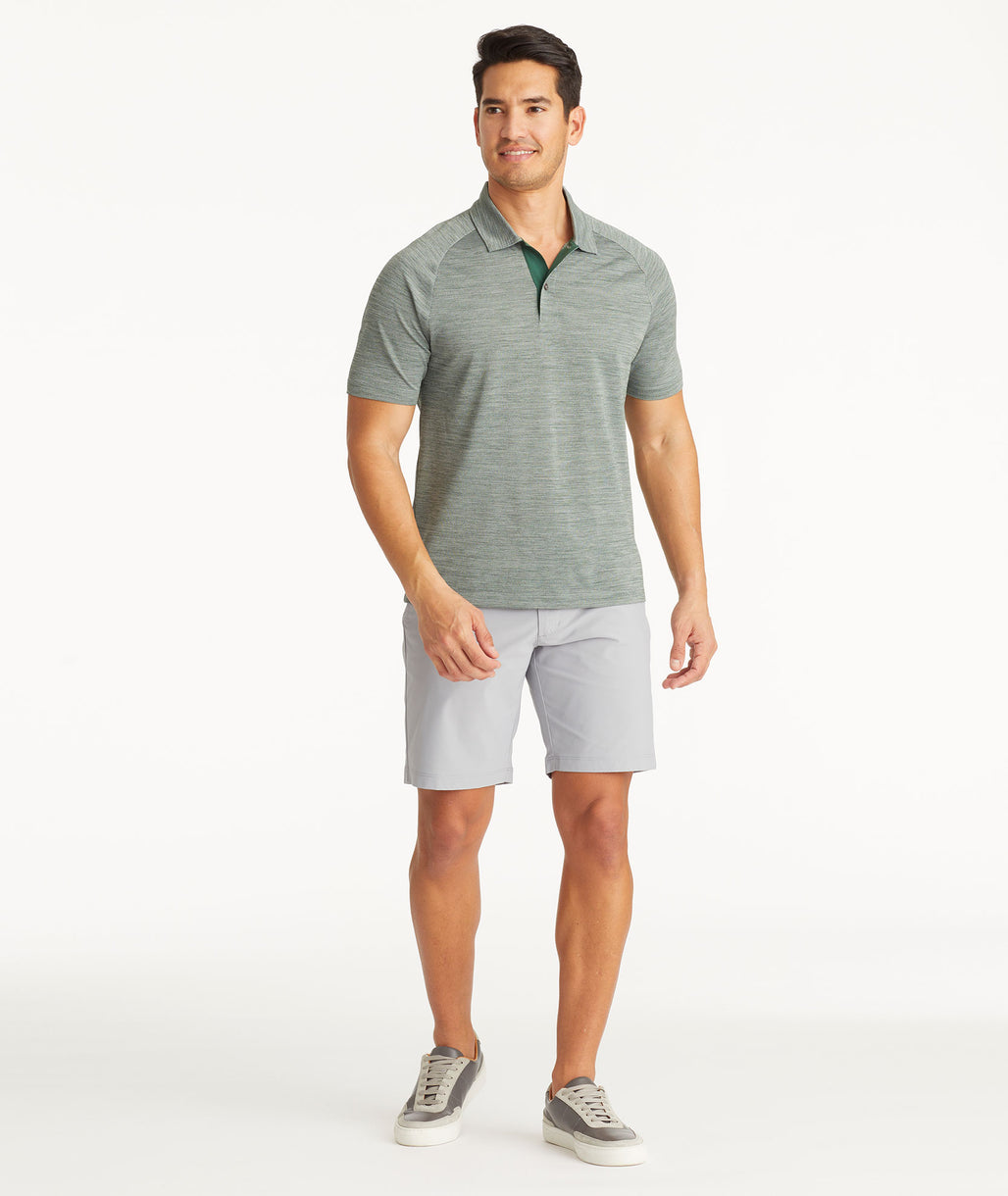 Model wearing UNTUCKit Mid Grey Traveler Shorts