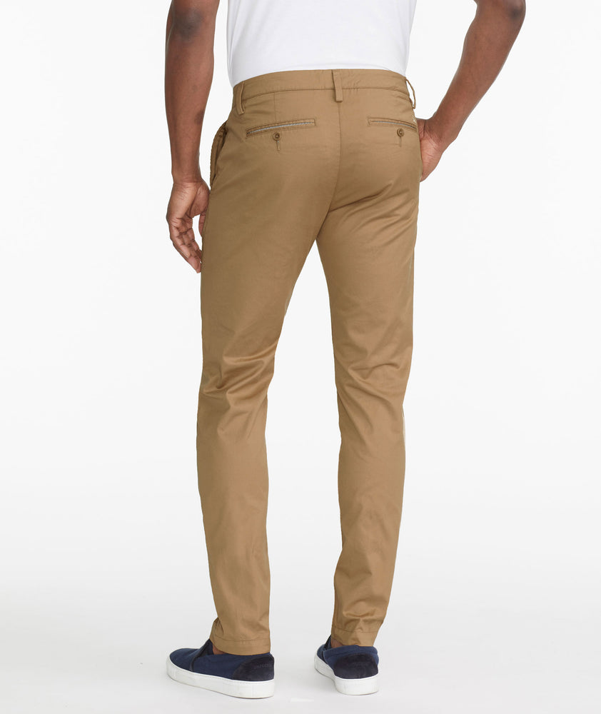 Model wearing a Tan Chino Pants