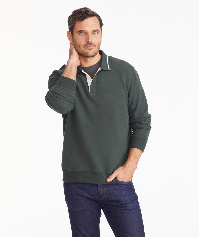 Polo Sweatshirt With Tipping - FINAL SALE