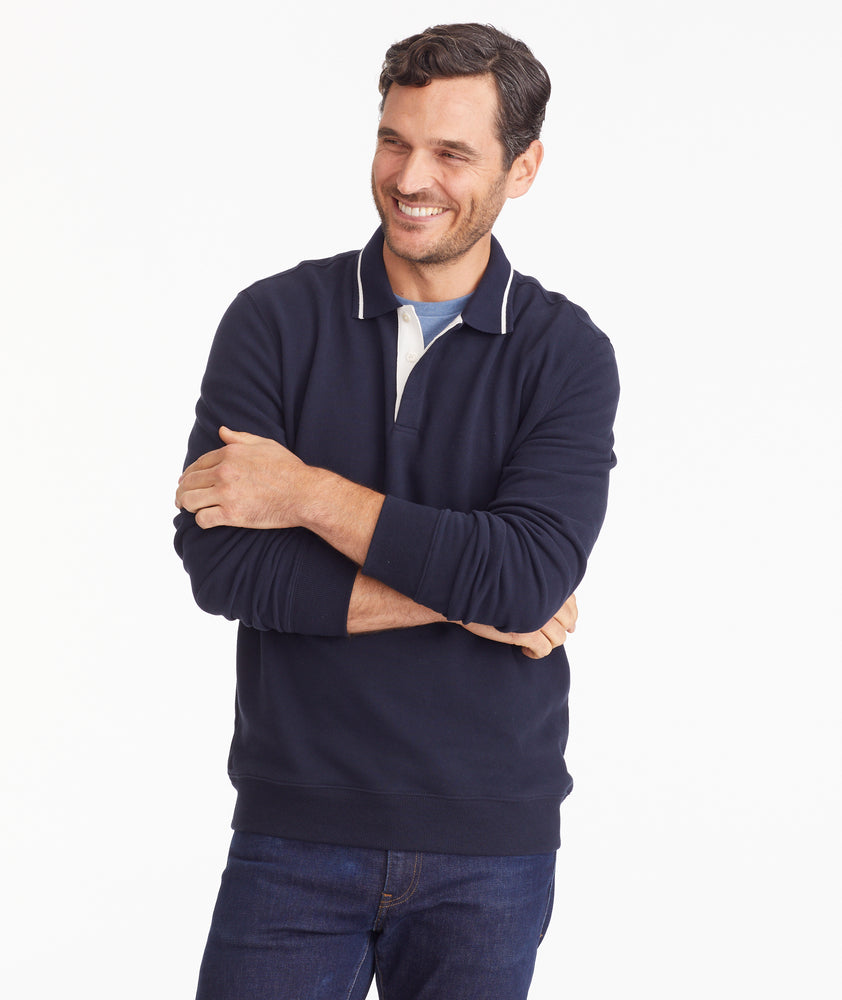 Polo Sweatshirt With Tipping - FINAL SALE