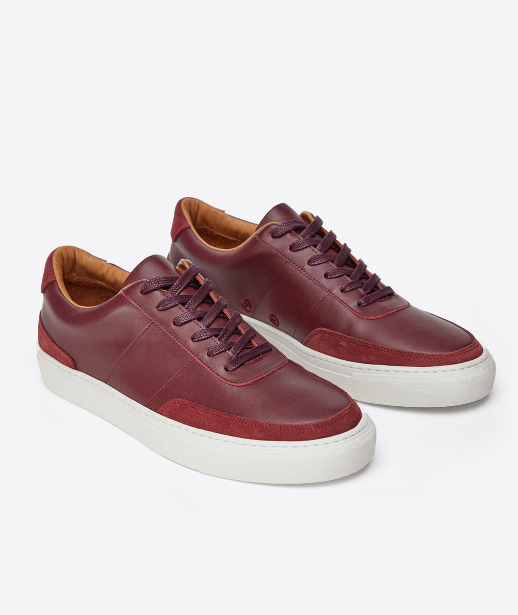 Contrast Leather Lace-Up