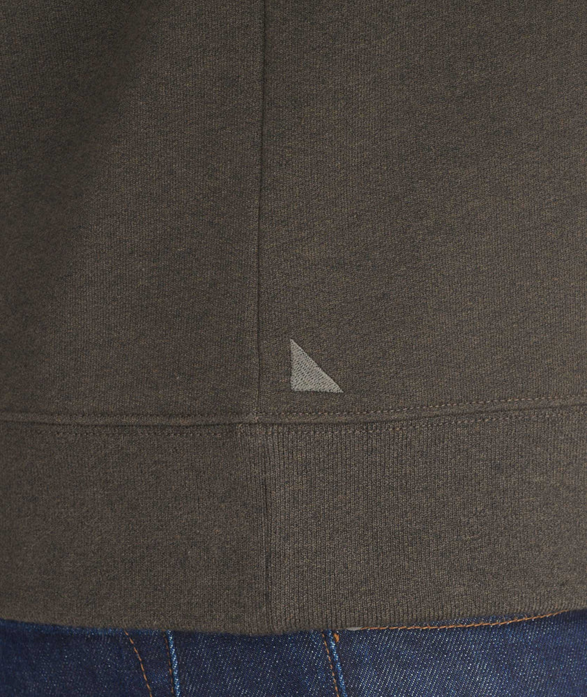 Model wearing a Dark Grey Quarter-Zip Sweatshirt