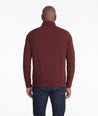 Model wearing a Bright Red Quarter-Zip Sweatshirt