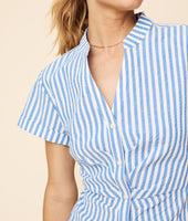 Cotton Seersucker Striped Cybil Shirt Dress 5