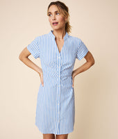 Cotton Seersucker Striped Cybil Shirt Dress 1