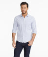 Model wearing a Pink Wrinkle-Free Performance Dalton Shirt