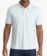 Model wearing an UNTUCKit Baby Blue Wrinkle-Free Damaschino Polo