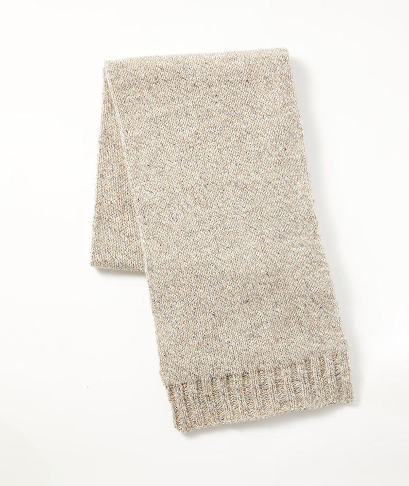 Model wearing a Donegal Rib Knit Scarf - FINAL SALE