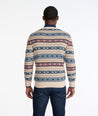 Model wearing a Tan Fair Isle Crewneck Sweater - FINAL SALE