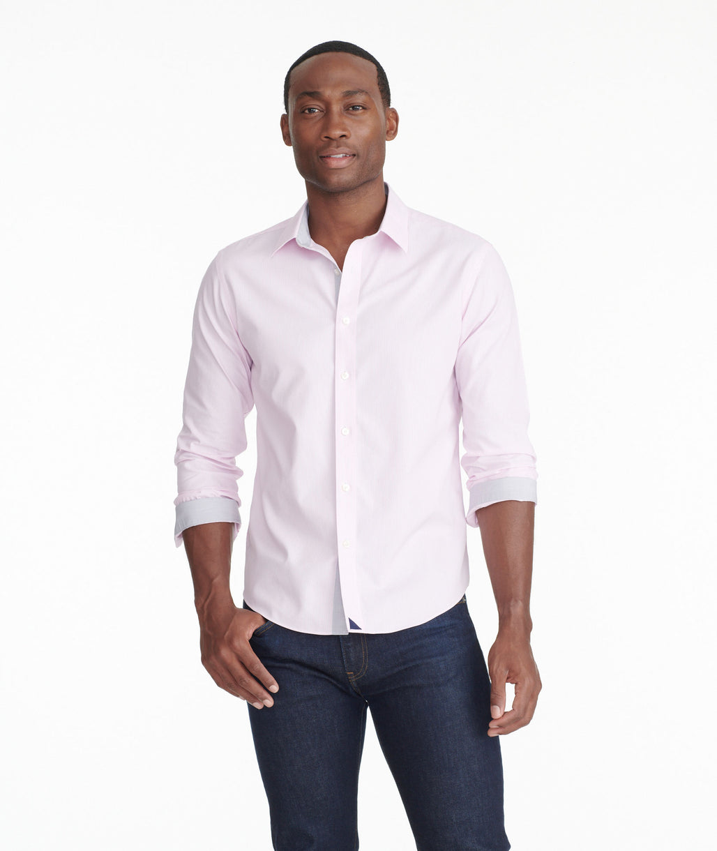 Wrinkle-Free Douro Shirt Pink & White Stripe | UNTUCKit