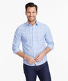 Model wearing a Blue Wrinkle-Free Durbanville Shirt