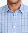 Model wearing a Blue Wrinkle-Free Durbanville Shirt