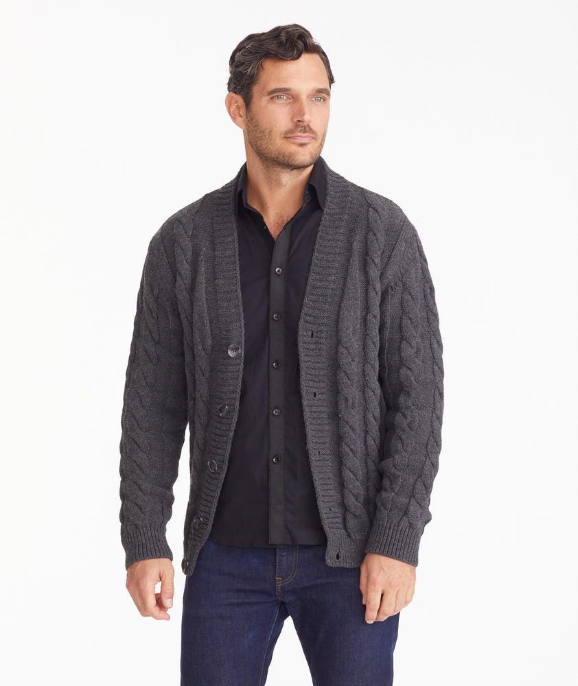 Italian Wool Cable Cardigan Sweater