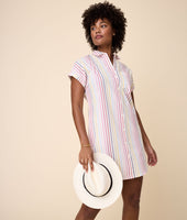 Cotton Stretch Short Sleeve Stripe Eleanor Dress 4