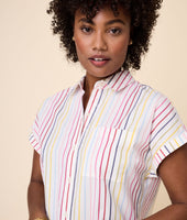 Cotton Stretch Short Sleeve Stripe Eleanor Dress 4