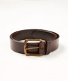 Model wearing a Brown Leather Belt