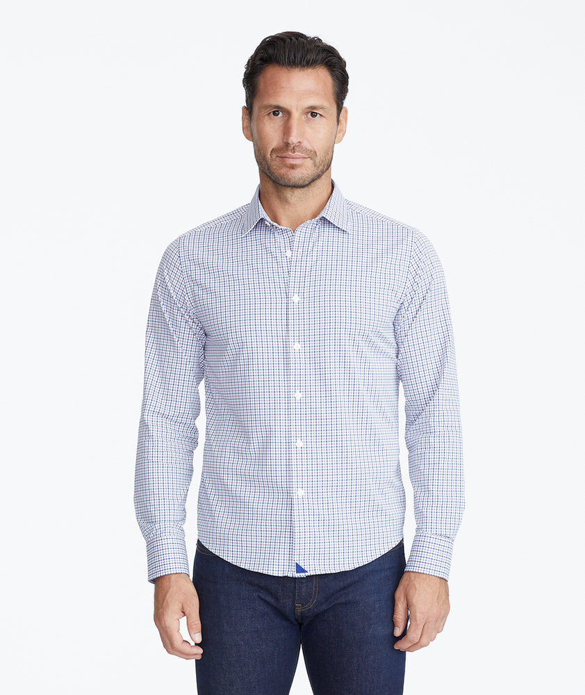 Wrinkle-Free Performance Erbach Shirt Pink & Navy Check | UNTUCKit