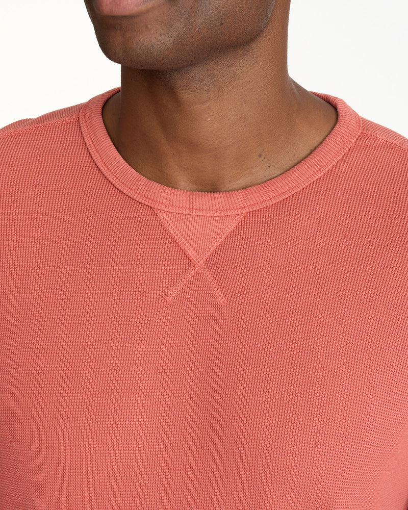 Model wearing a Light Red Vintage Wash Crewneck Sweatshirt