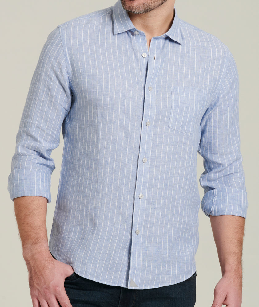 Model wearing a Bluewhite Fleurie - Wrinkle Resistant - FINAL SALE