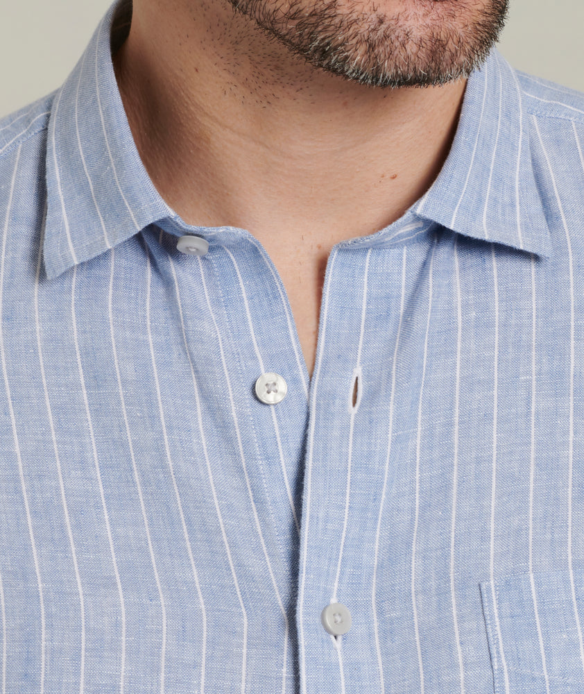 Model wearing a Bluewhite Fleurie - Wrinkle Resistant - FINAL SALE