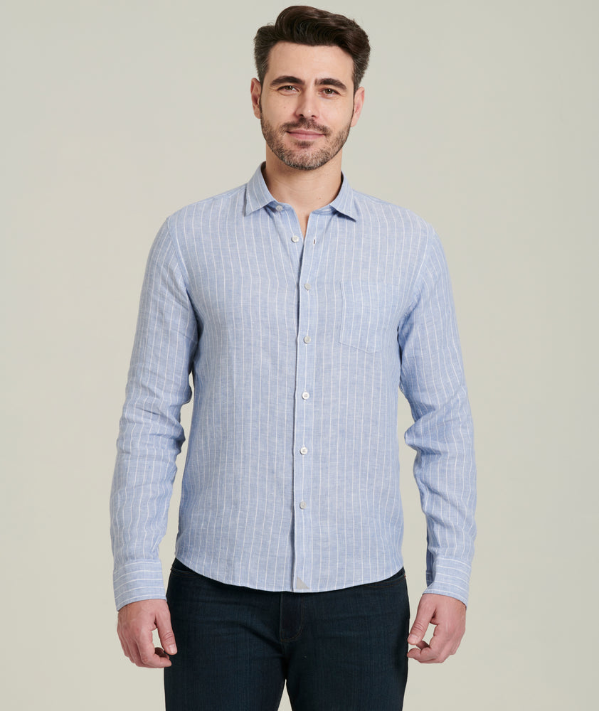 Model wearing a Bluewhite Fleurie - Wrinkle Resistant - FINAL SALE