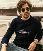 UNTUCKit + David Hart Crewneck Bruce Shark Sweater 4