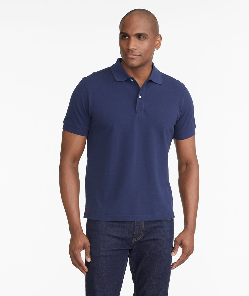 Navy Cotton Pique Classic Short Sleeve Polo