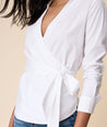 Stretch Cotton Wrap Gwen Shirt - FINAL SALE