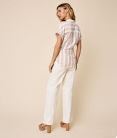 Linen Blend Tie-Front Issa Shirt 4