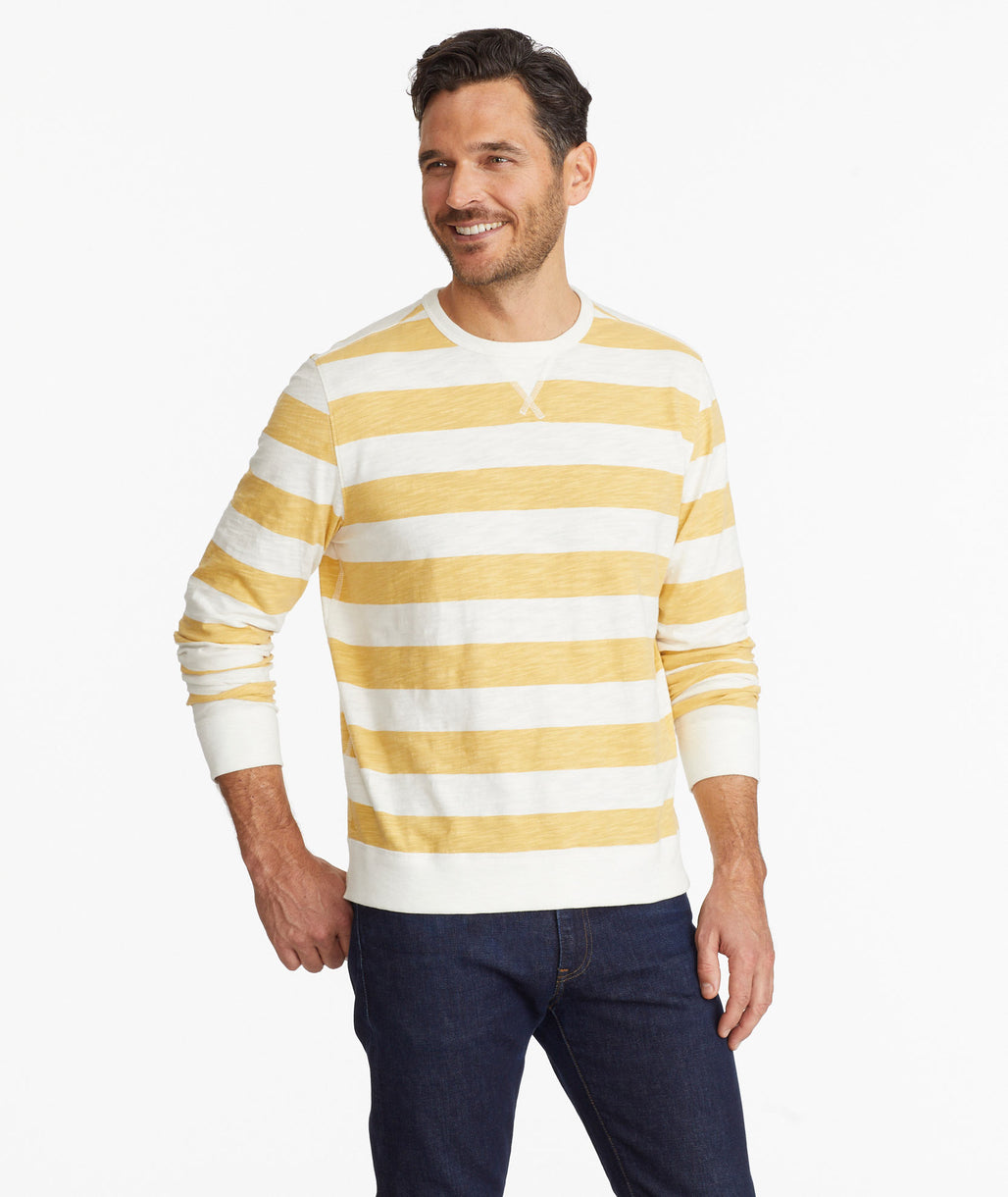 Model wearing a Yellow Sahara Sun Sweatshirt