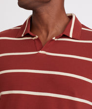 Striped Johnny Collar Polo - FINAL SALE Zoom