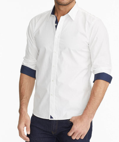 Model wearing a Wrinkle-Free Las Cases Special Shirt