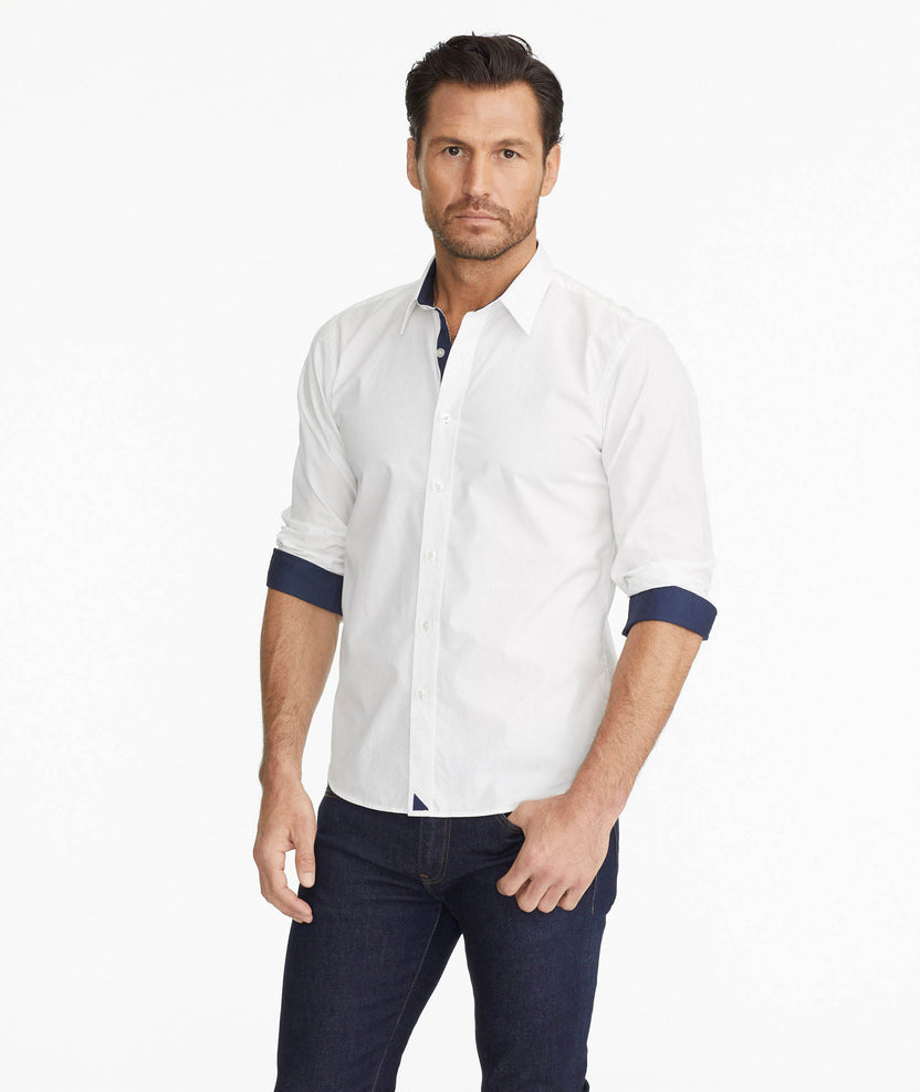 Wrinkle-Free Las Cases Special Shirt White with Contrast Interior ...