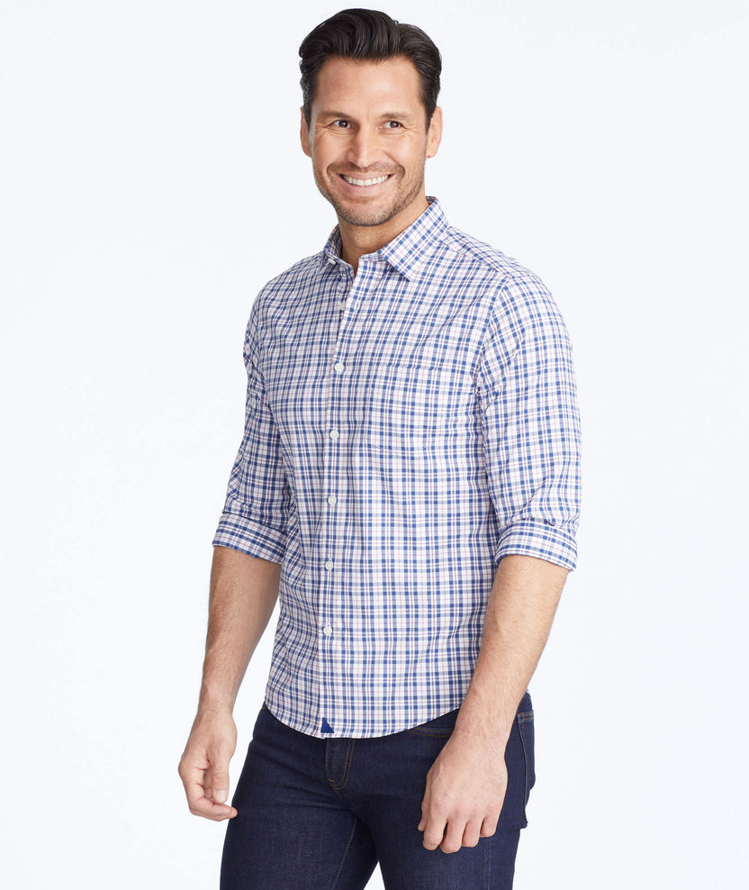 Wrinkle-Free Performance Macul Shirt Blue & Red/Pink Plaid | UNTUCKit