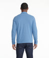 Model wearing a Blue Heavyweight Long-Sleeve Polo
