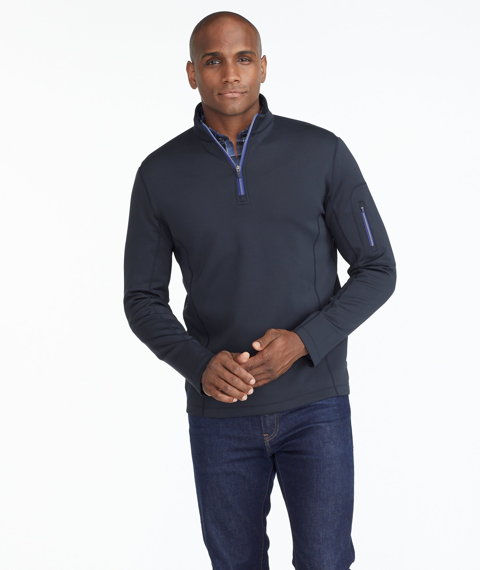 Half zip best sale black pullover