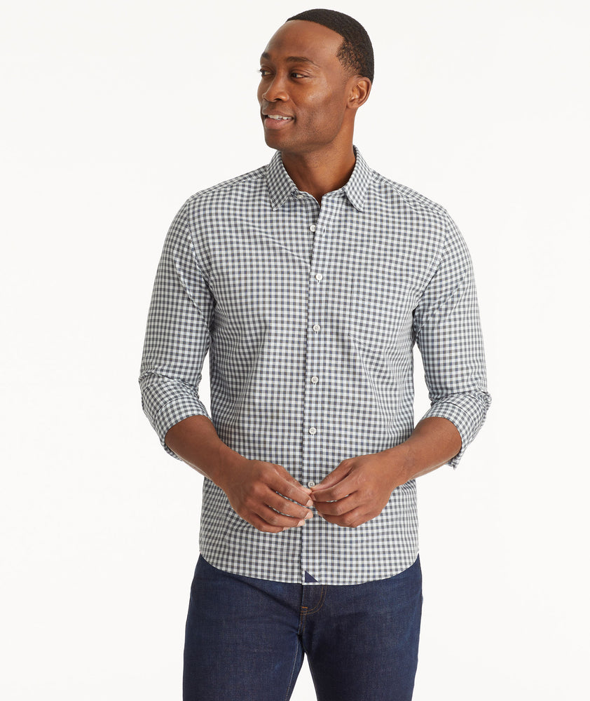 Wrinkle-Free Mclaren Shirt Dark Blue Gingham | UNTUCKit