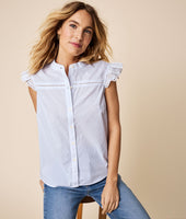 Flutter Sleeve Cotton Meg Shirt 1