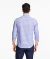 Model wearing a Blue Wrinkle-Free Moravia Shirt