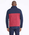 Model wearing a Red Colorblock Fleece Quarter-Zip