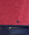 Model wearing a Red Colorblock Fleece Quarter-Zip