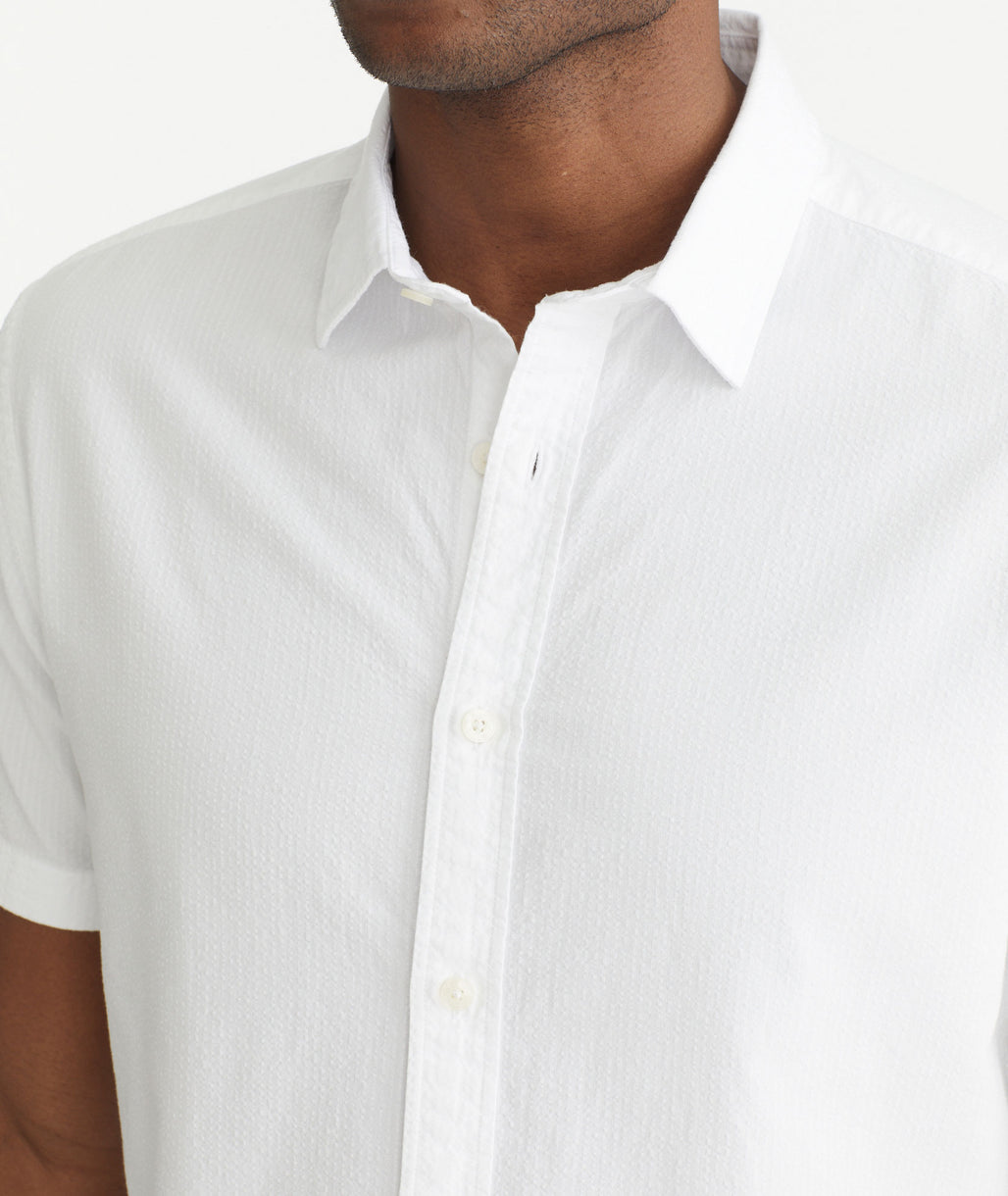 Cotton Seersucker Short-Sleeve Pavao Shirt