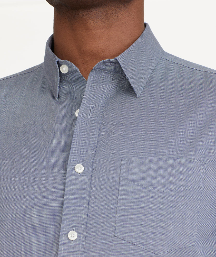 Wrinkle-Free Short-Sleeve Petrus Shirt Navy