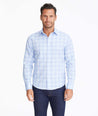 Model wearing a Light Blue Classic Cotton Pinord Shirt