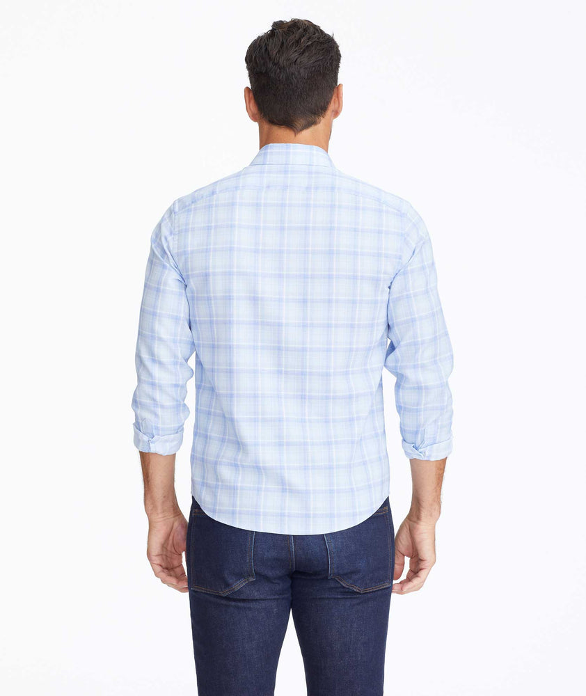 Model wearing a Light Blue Classic Cotton Pinord Shirt