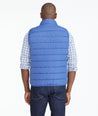 Model wearing a Blue Puffer Vest