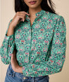Cotton Band Collar Regina Shirt - FINAL SALE